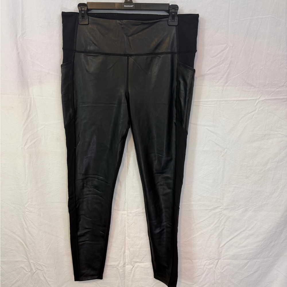 Athleta Black Faux Leather Leggings